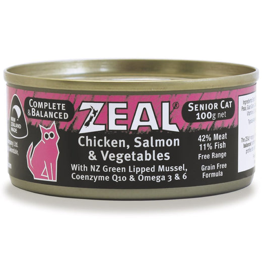 Zeal Chicken, Salmon & Vegetables Senior Canned Cat Food 100g - Kohepets