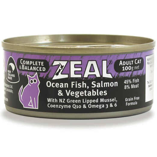 Zeal Ocean Fish, Salmon & Vegetables Canned Cat Food 100g Kohepets