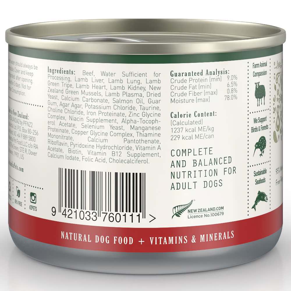 15% OFF: Zealandia Free Range Beef Canned Dog Food 170g