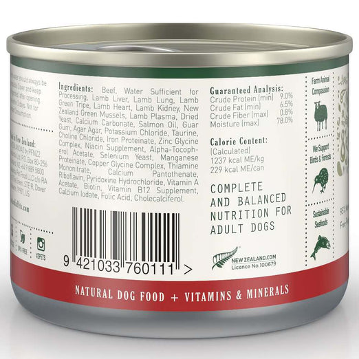 15% OFF: Zealandia Free Range Beef Canned Dog Food 185g