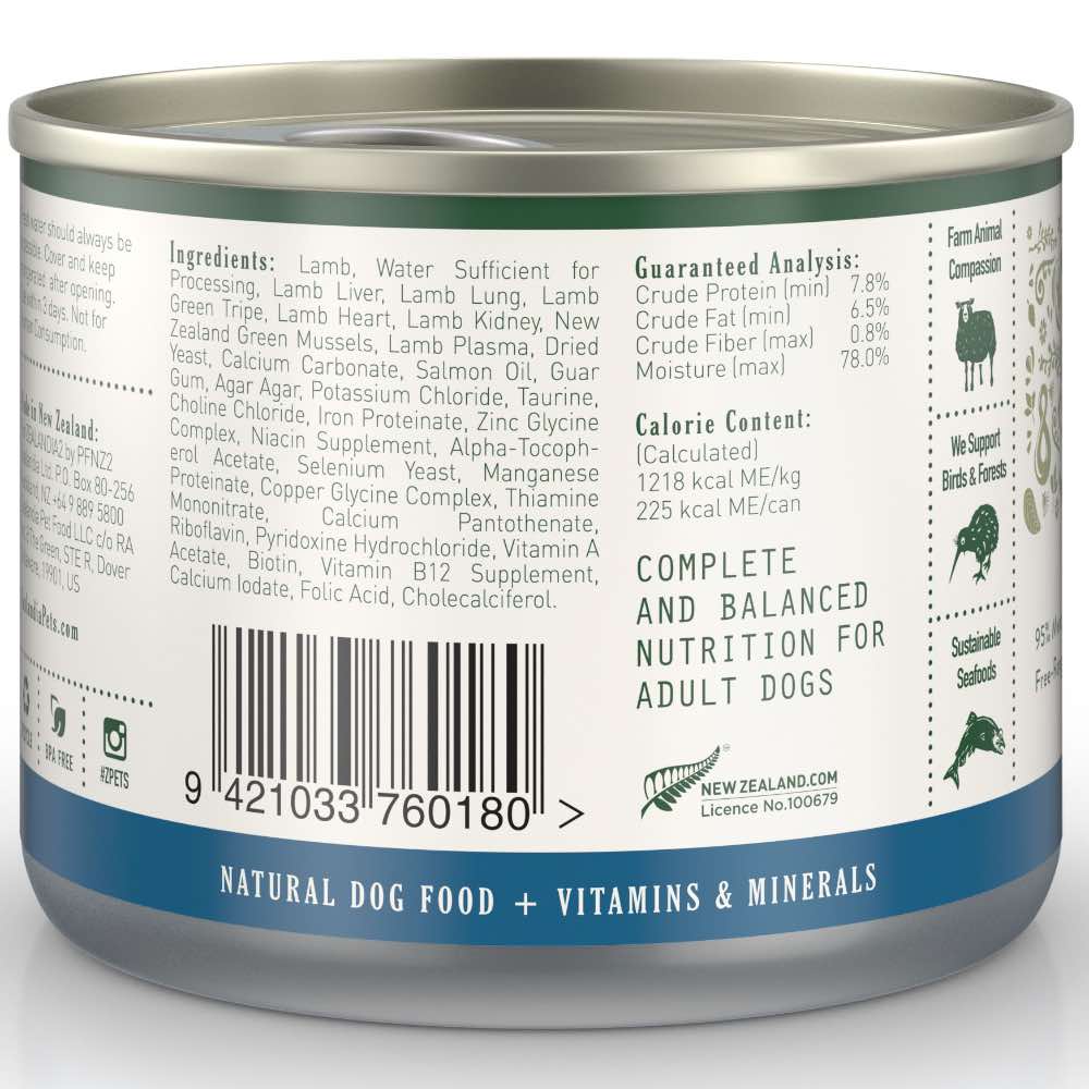 15% OFF: Zealandia Free Range Lamb Canned Dog Food 170g