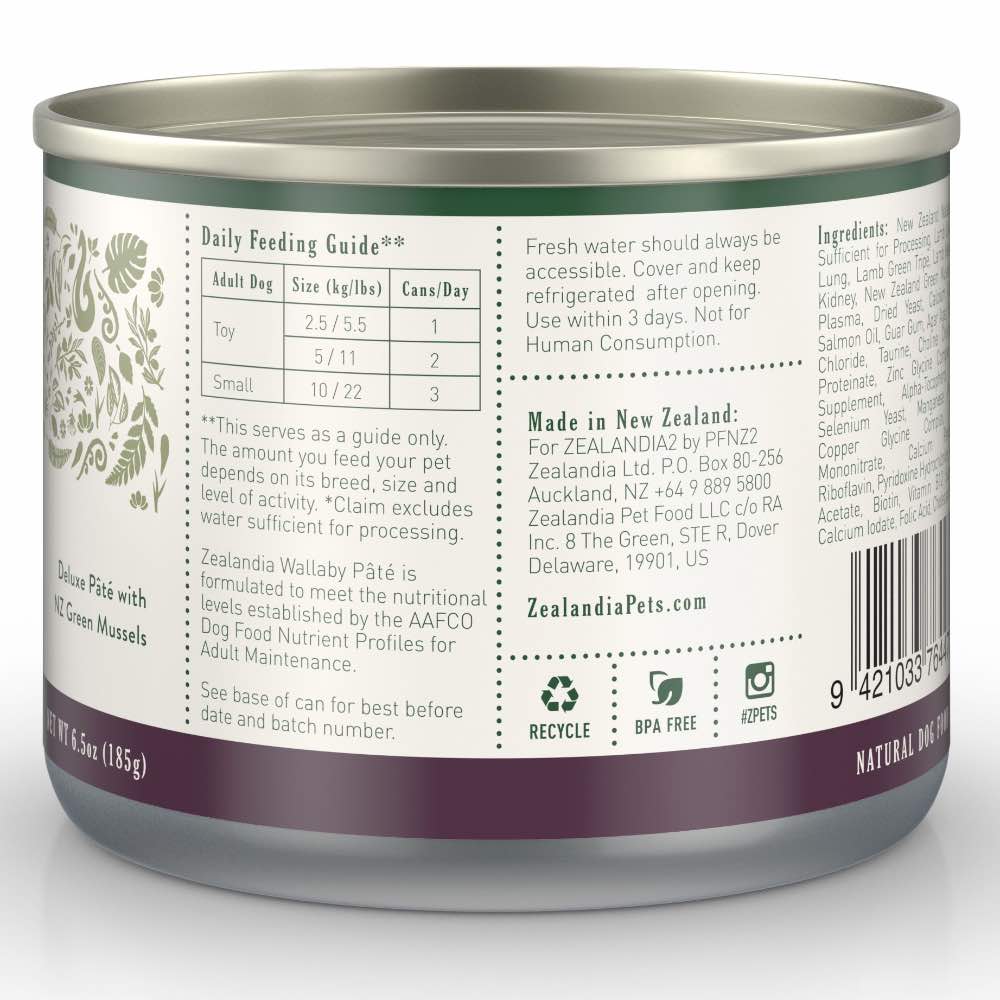 30% OFF (Exp 10Feb26): Zealandia Wild Wallaby Canned DOG Food 170g