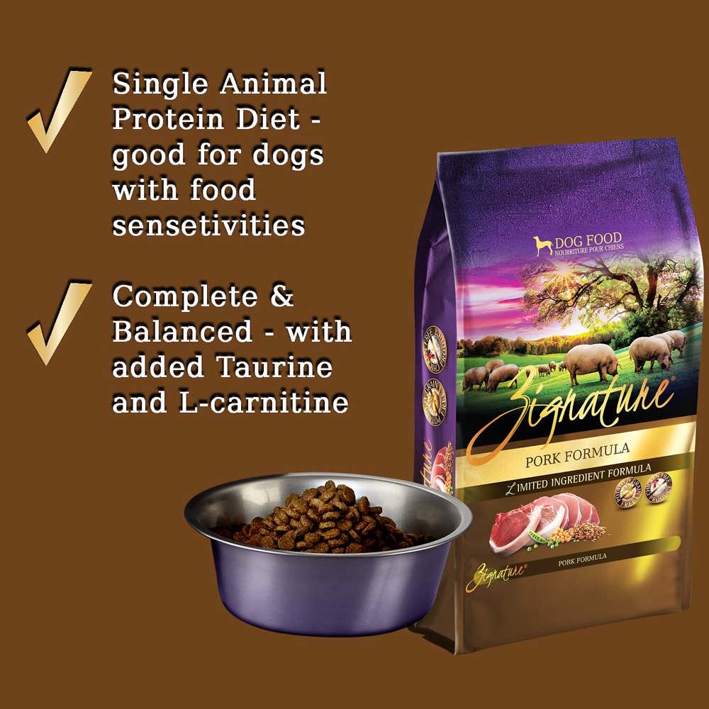 Zignature Pork Grain Free Dry Dog Food 25lb Kohepets