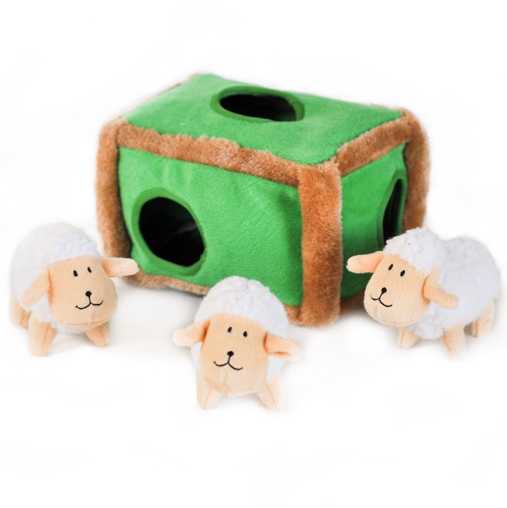 ZippyPaws Burrow Sheep Pen Dog Toy - Kohepets