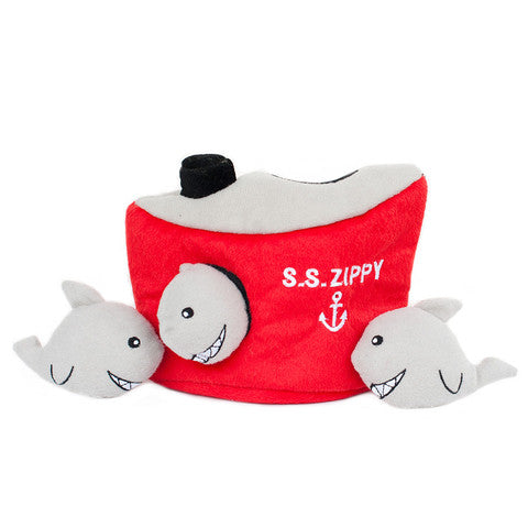 ZippyPaws Burrow Shark 'n Ship Dog Toy - Kohepets