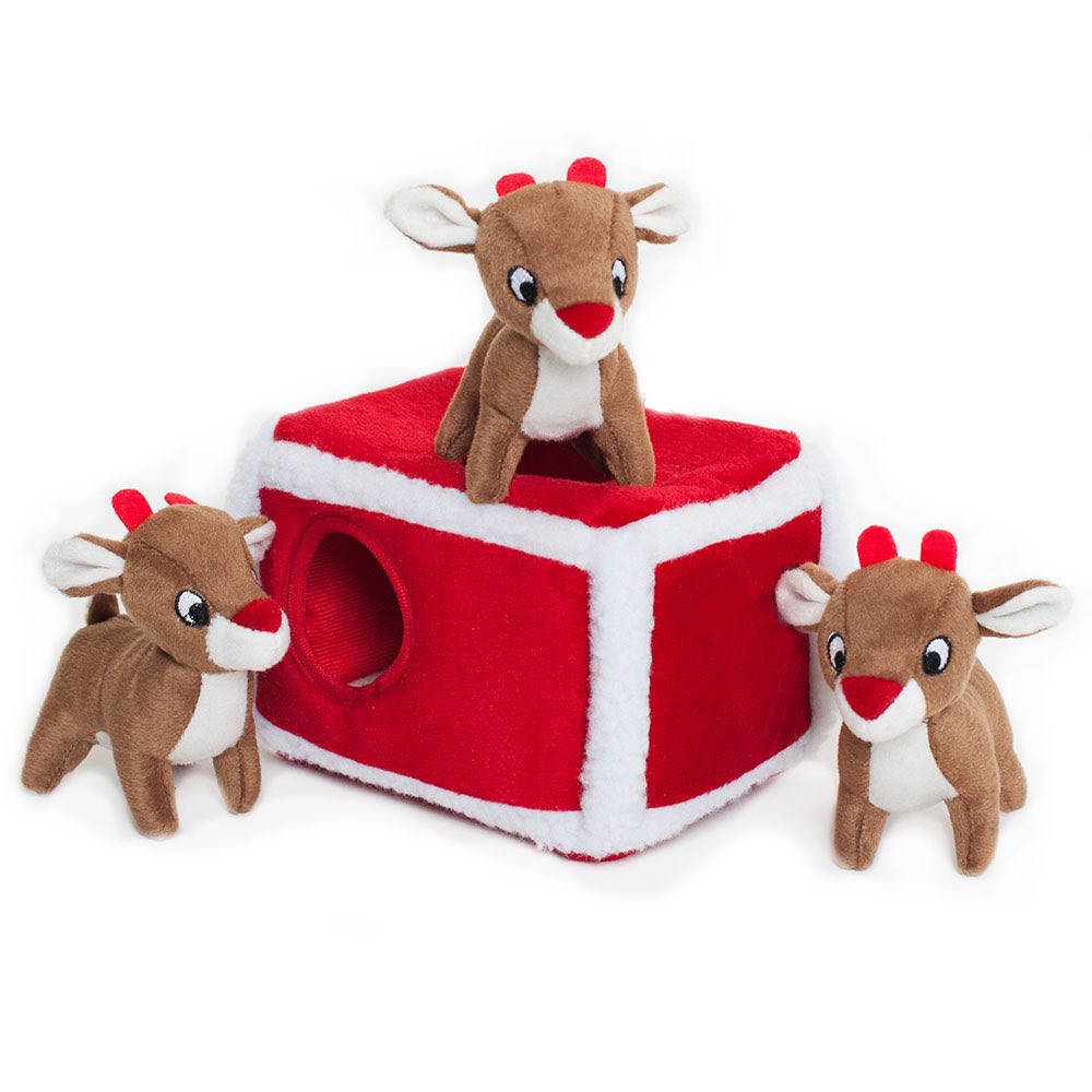 ZippyPaws Christmas Burrow Reindeer Pen Dog Toy - Kohepets
