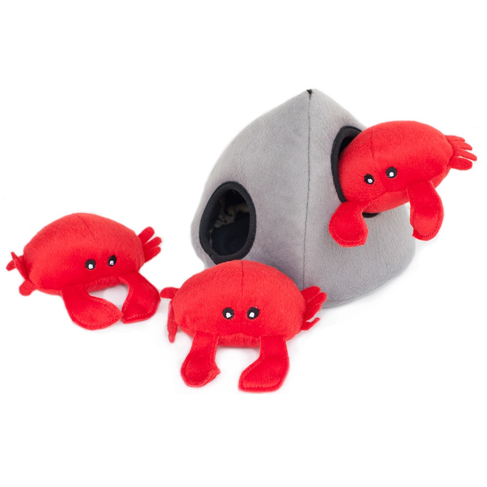 ZippyPaws Burrow Crab 'N Rock Dog Toy - Kohepets