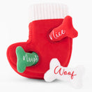 ZippyPaws Holiday Zippy Burrow Naughty or Nice Stocking Plush Dog Toy