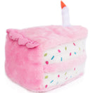 ZippyPaws NomNomz Birthday Cake Pink Dog Toy