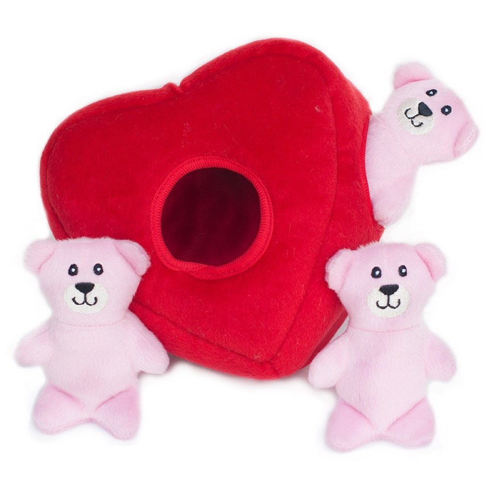 ZippyPaws Valentine's Burrow Heart N' Bears Dog Toy - Kohepets