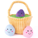 ZippyPaws Zippy Burrow Easter Basket with Eggs Plush Dog Toy