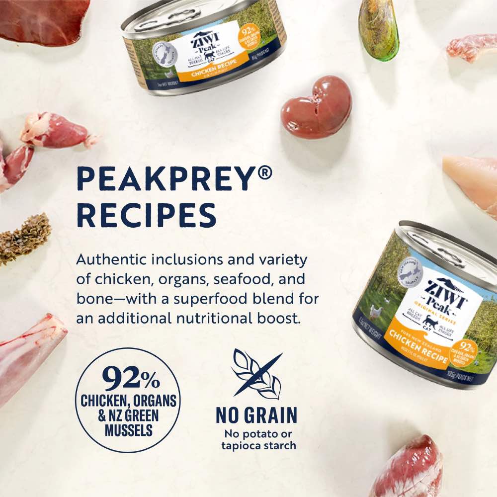 20% OFF: Ziwi Peak Chicken Grain-Free Canned Cat Food 185g