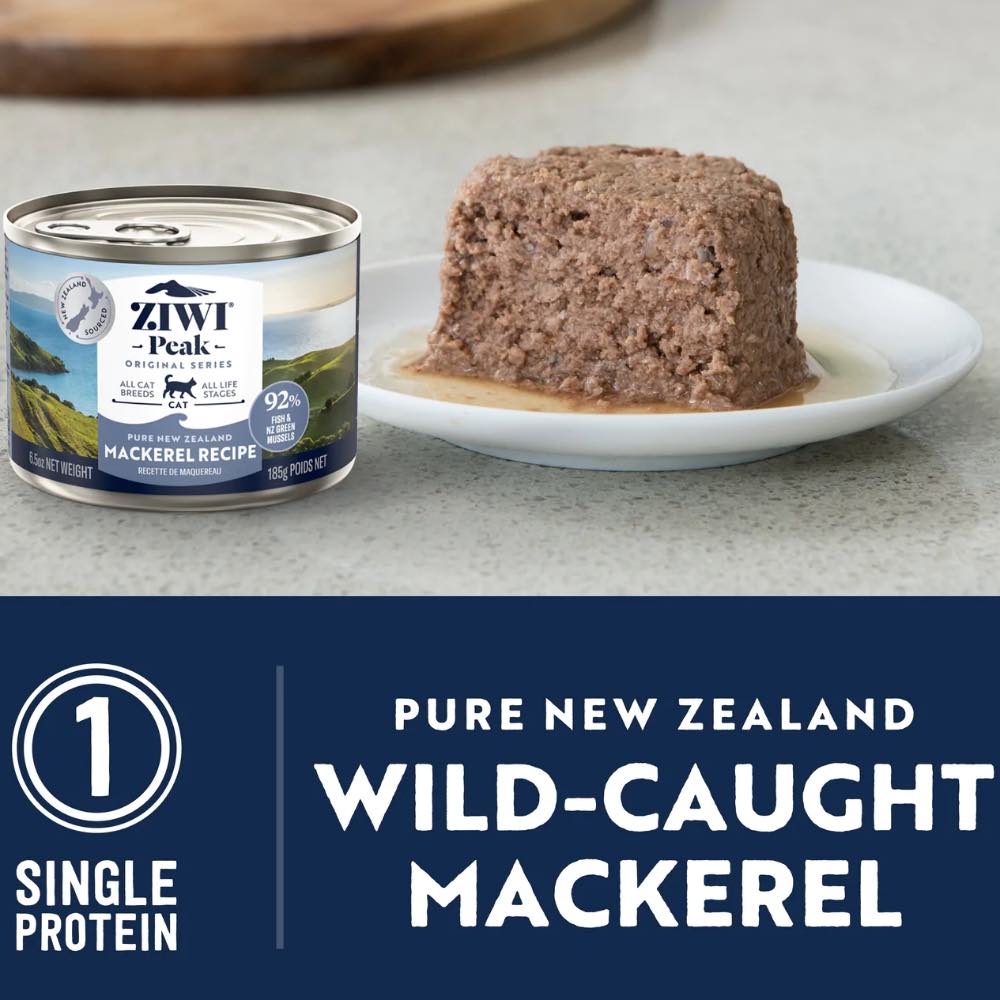 20% OFF: Ziwi Peak Mackerel Grain-Free Canned Cat Food 185g