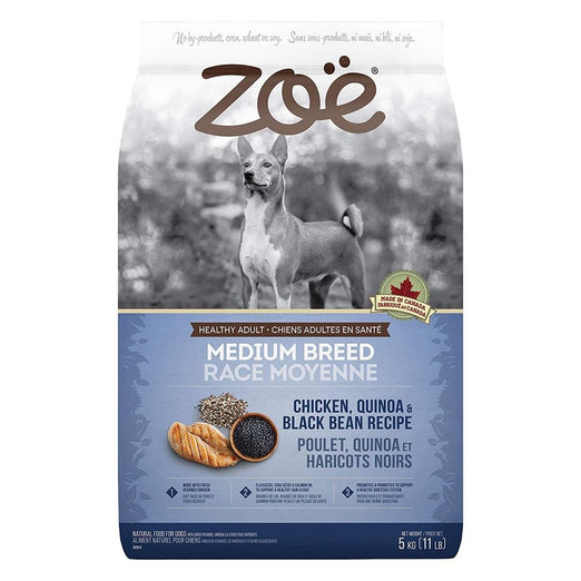 25% OFF: Zoe Chicken, Quinoa & Black Bean Recipe Medium Breed Dry Dog Food 5kg - Kohepets