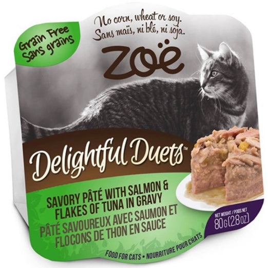Zoe Delightful Duets Pate Salmon & Tuna in Gravy Grain-Free Wet Cat Food 80g - Kohepets