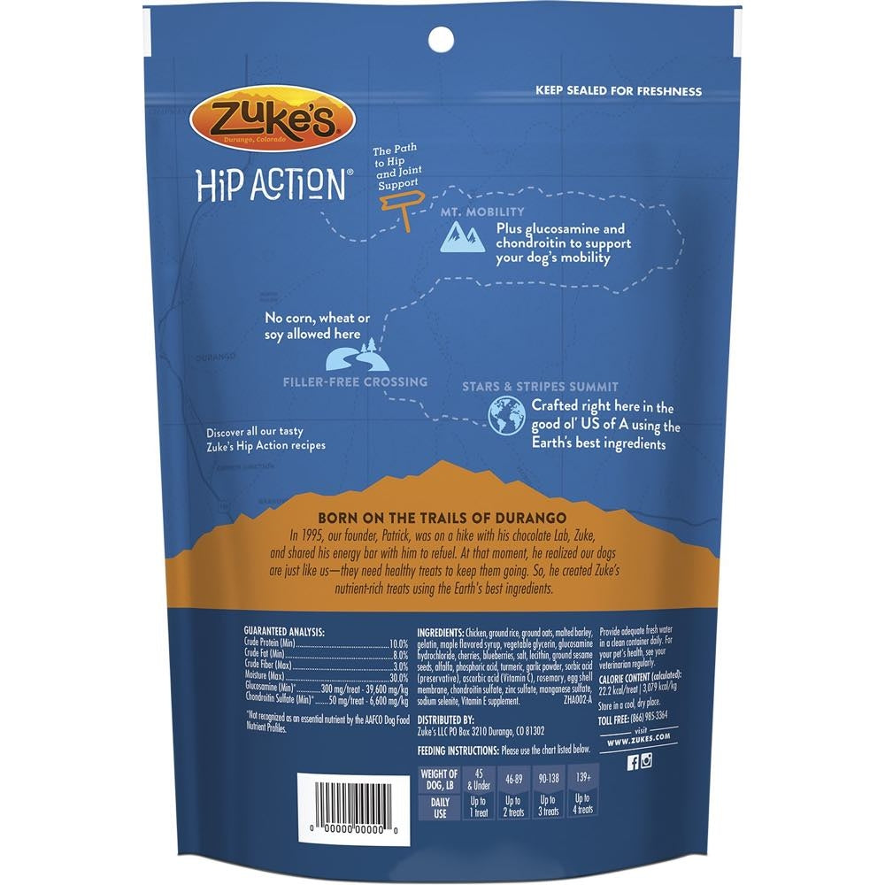 Zuke's Hip Action Dog Treats With Glucosamine & Chondroitin Chicken Recipe 6oz Kohepets