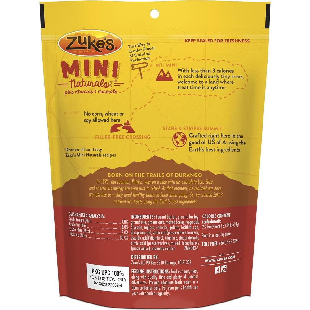 Zuke's Mini Naturals Peanut Butter & Oats Recipe Dog Treats 170g - Kohepets