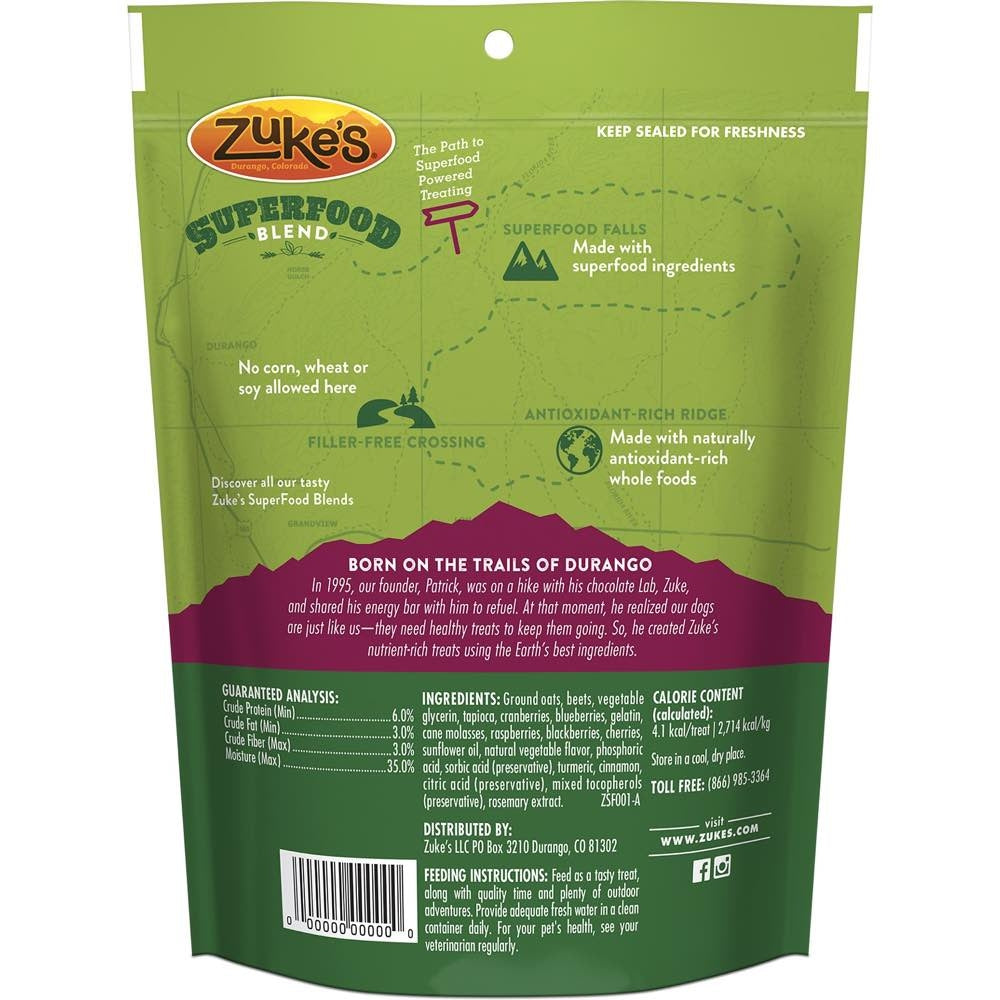 Zuke's SuperFood Blend With Bold Berries Dog Treats 6oz - Kohepets
