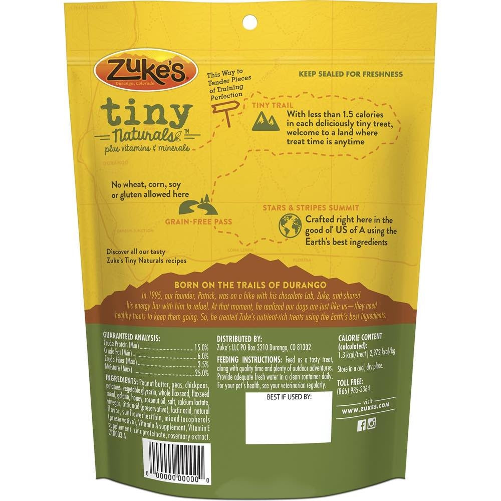Zuke's Tiny Naturals Peanut Butter & Flaxseed Recipe Dog Treats 5oz - Kohepets