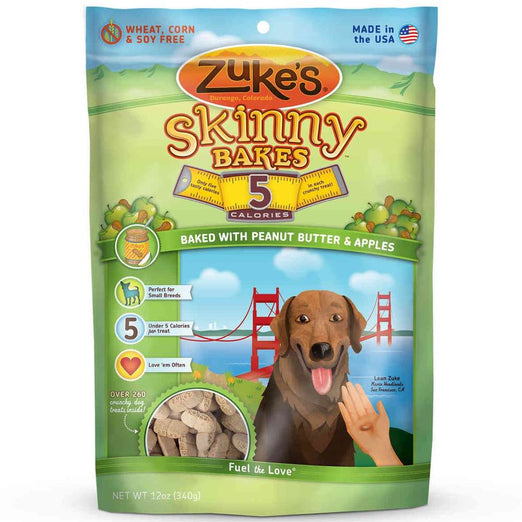 Zuke's Skinny Bakes 5s Peanut Butter & Apples Dog Treats 12oz - Kohepets
